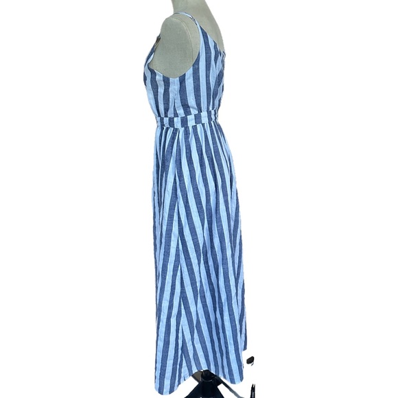 Listicle Striped Linen Wrap Sleeveless Maxi Dress LARGE - Picture 4 of 8
